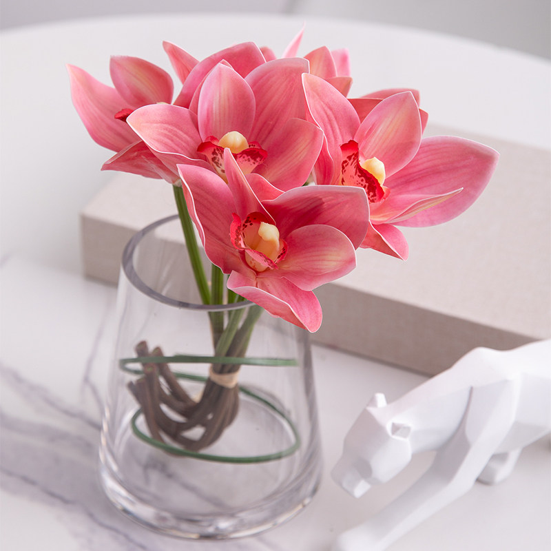 High simulation bouquet Xiaohui orchid art Living room fake flower decoration Bedroom bedside table Bathroom floral set