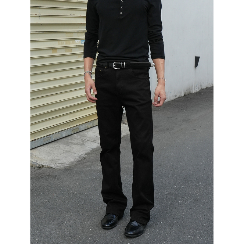 Allfit Obsidian Skinny Stretch Jeans 14oz Tight Micro-Flared Street Versatile Long Pants 2650