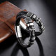 DARKELEMENT ຍີ່ຫໍ້ trendy cross leather braided titanium steel bracelet magnetic buckle men's leather rope couple bracelet