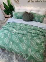 Four pieces of pure cotton spring autumn 2021 new bed bedding men and women universal little fresh bed linen pillowcase damp