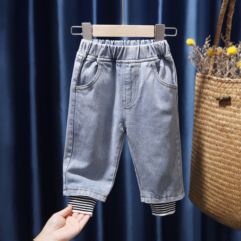 Jeans girls spring and autumn 2022 new trendy children's loose children's daddy pants baby pants autumn trousers trendy