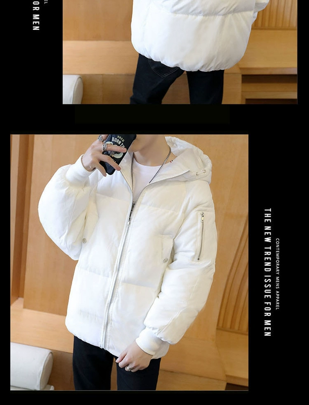 男 冬装 版 lỏng xu hướng đẹp trai dày yêu thích bf Áo khoác cotton nam phong cách Harajuku áo khoác kaki nam