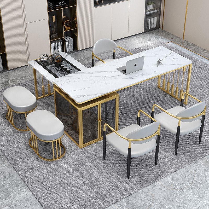 Kung fu tea table desk integrated rock plate tea table office tea table and chair combination living room tea table dining table dual-purpose