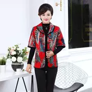 Áo vest nữ trung niên ngắn tay mùa thu và mẫu mùa đông Mẹ trung niên chất liệu cotton dày áo khoác vest