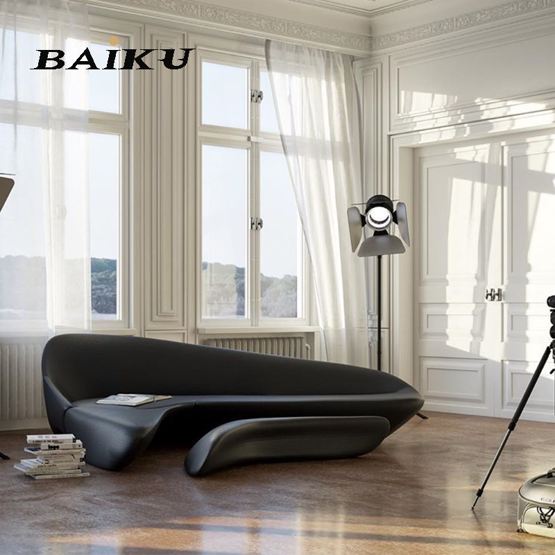 Zaha Design FRP Moon Sand Sale Building Lobby Curved Simple Seats High-end Custom Office Furniture