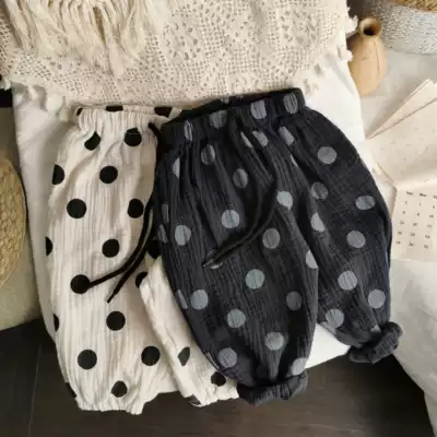 Soft waxy anti-mosquito pants~Anti-mosquito pants 2020 Korean version of children's baby loose harem pants casual and comfortable handkerchief fabric