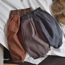 Retro Van Recommends 2020 Fall New AB Collage Casual Turnip Pants Children Baby Cotton Linen Pants