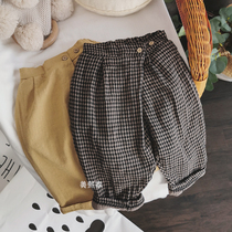 100 hitch recommended ~ autumn childrens baby cotton linen pants overstretched design 90% long pants loose casual male and female pants