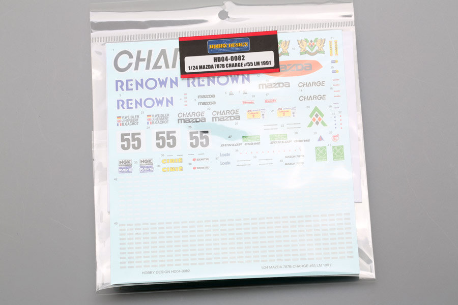 HobbyDesign Water Decal 1 24 787B Charge #55 LM 1991 HD04-0082