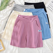 Pregnant womens shorts summer thin section outer wear fashion spring and summer five points sports pants small loose large size summer womens summer