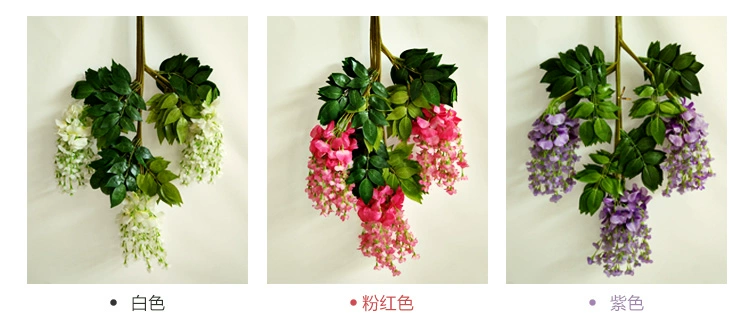 Mô phỏng Wisteria Hoa Đậu Hoa Chuỗi Violet Hoa lụa Trang trí Vine Vine Trần Wedding Fake Hoa Mây Tường Treo Hoa - Hoa nhân tạo / Cây / Trái cây