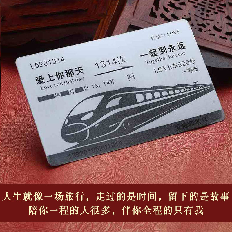 999 sterling silver creative souvenir custom couple wedding anniversary gift love journey train ticket to male girlfriend