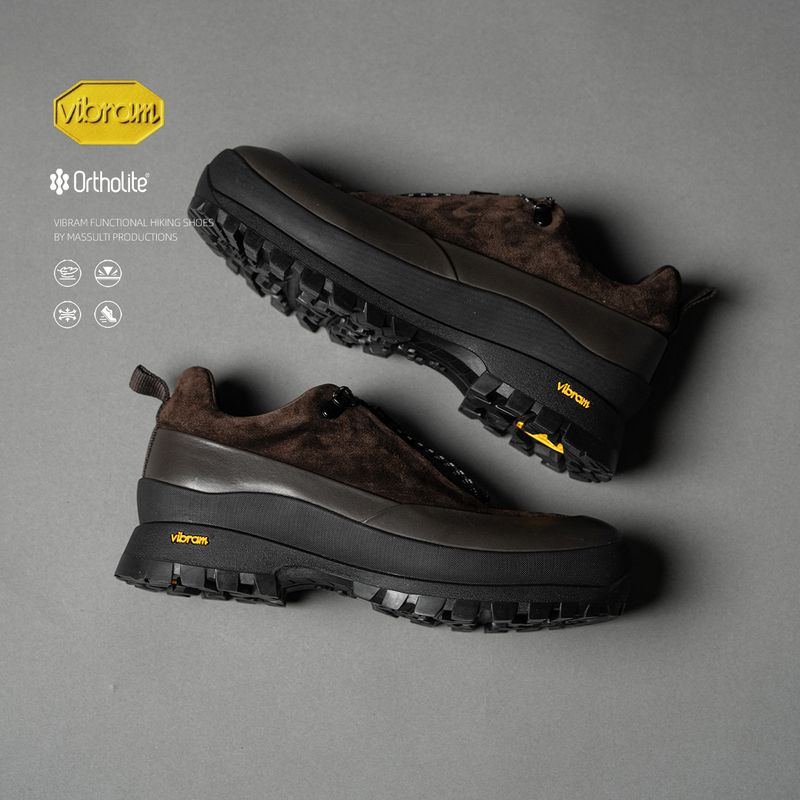 Massulti Light Luxury Flagship Vibram Lightweight Cowhide Urban Outdoor Shoes V-Sole Functional Hiking Shoes