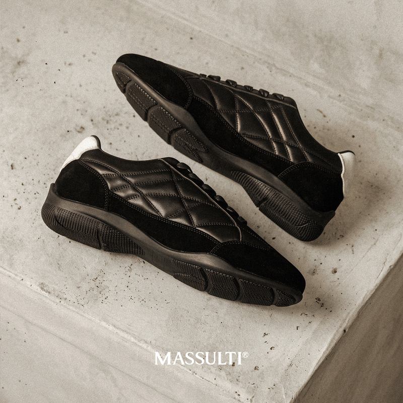Massulti Imported First-Layer Cowhide Urban Racing Aesthetics Low-Top Thin-Soled Casual Football Training Sneakers