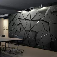 3D Трехмерные геометрические черные технологические датчики игры в интернет -кафе обои офис на стойке регистрации