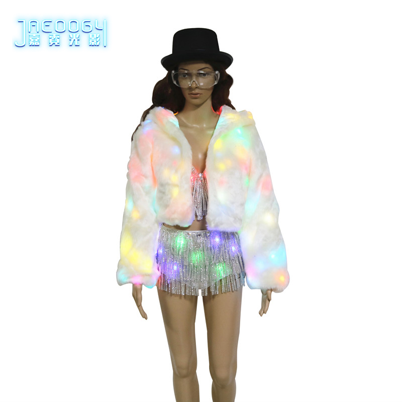 Nightclub Bar ds luminous acting out of the LED Sexy dresses Dj singer's dance party Fluorescent Jacket-Taobao