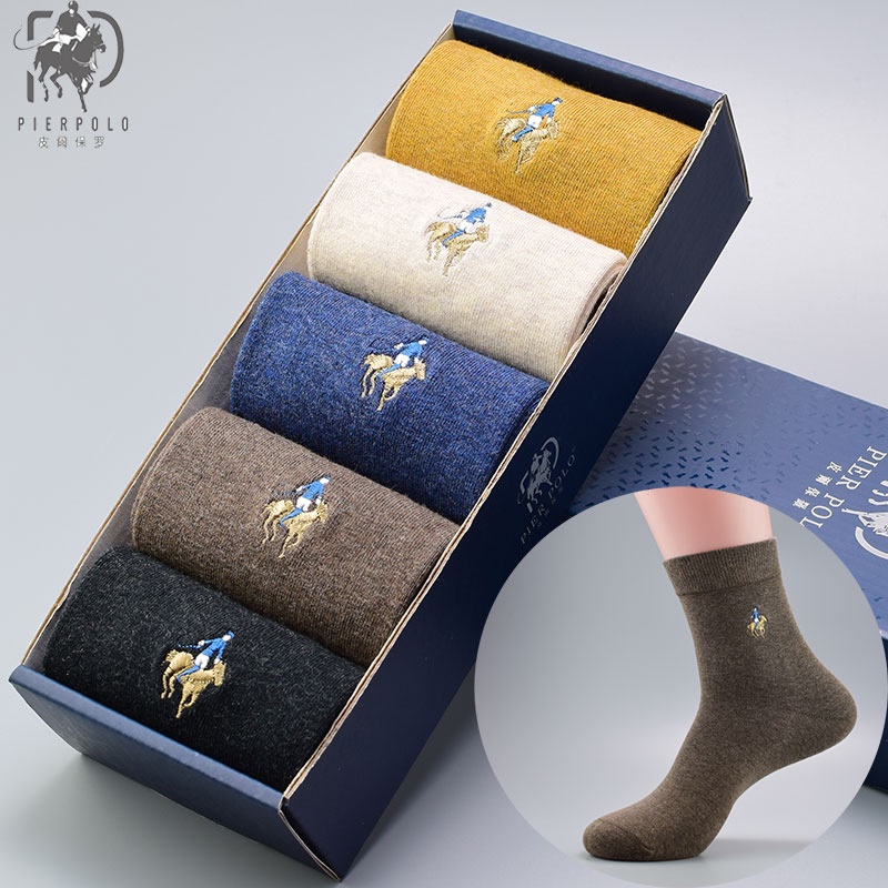 Jiadeli Polo Socks Men's Mid-Length Spring and Autumn All-Season Cotton Sweat-Absorbent and Odor-Resistant Casual Men's Pure Cotton Gift Box Socks Jiadeli Polo Socks Men's Mid-Length Spring and Autumn All-Season Cotton Sweat-Absorbent and Odor-Resistant Casual Men's Pure Cotton Gift Box Socks