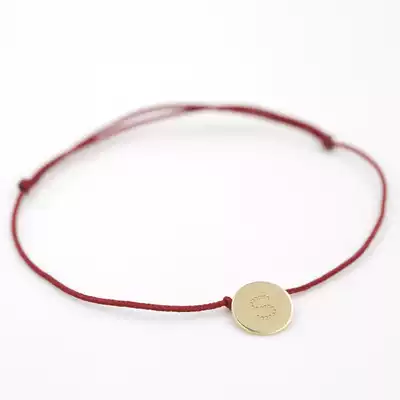 Paris, France, niche la mome bijou gold-plated letters transfer the red rope hand rope hand