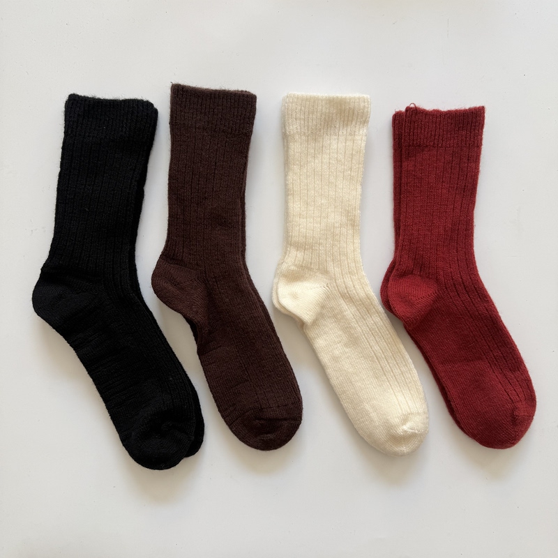 95% Merino Wool Defective Product Coarse Knit Autumn and Winter Thick Non-Pile Regular Unisex Casual Outdoor High Socks