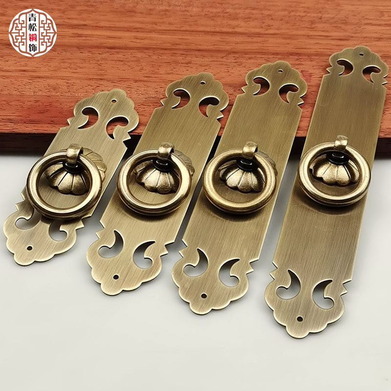 Chinese imitation ancient Ming and Qing Classic furniture accessories Drawers Wardrobe Door Handle door handles shoe cabinet Retro straight strip Single-hole handle
