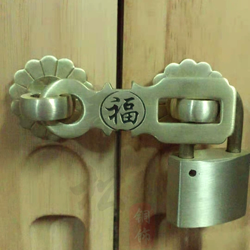 Китайский стиль антикварный чистый медный замок ретро деревянный дверной пряжка и густой дверной шкаф шкаф дверь