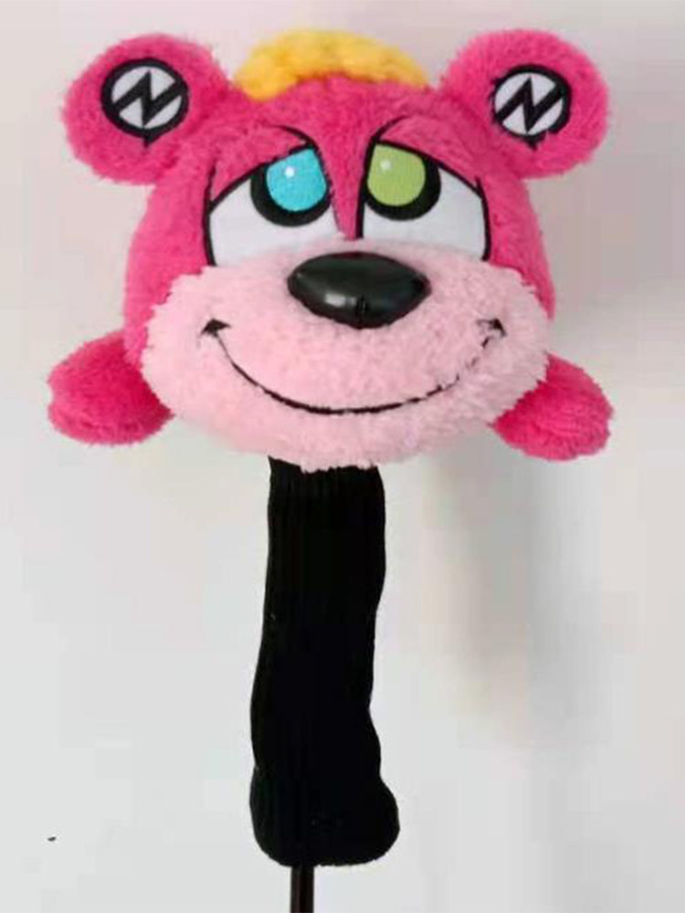 Autumn new pink cherry blossom bear golf club cover No. 3 No. 5 putter cover doll animal club protection head cover