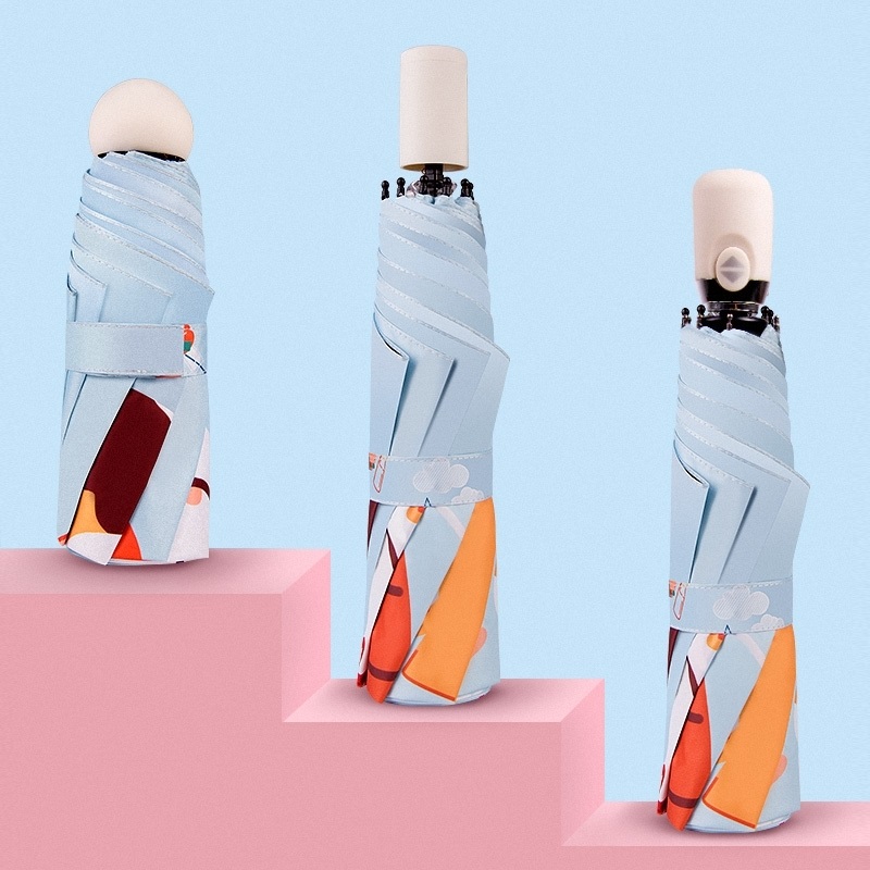 Japan CK parasol automatic sunscreen umbrella sunny rain dual use umbrella small portable female summer umbrella folding umbrella