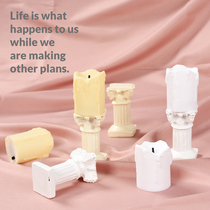 Retro Roman column candlestick electronic simulation candle ins Nordic style shooting props Room decoration desktop ornaments