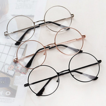  Retro anti-blue light myopia glasses frame mens tide flat light radiation-proof glasses female Korean round frame net red models without degrees