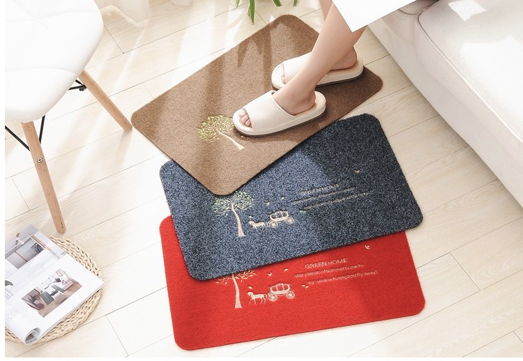 Thảm chống trượt Bất kỳ vết cắt nào ở cửa ra vào mat Thảm trải sàn Thảm thêu sàn thân thiện với môi trường không làm tổn thương sàn dễ giặt tham chui chan