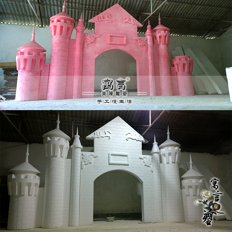 Castle Wedding Celebration Foam Sculpture Custom Wedding Stage Background Decoration Eurostyle Lavish Wedding Set 