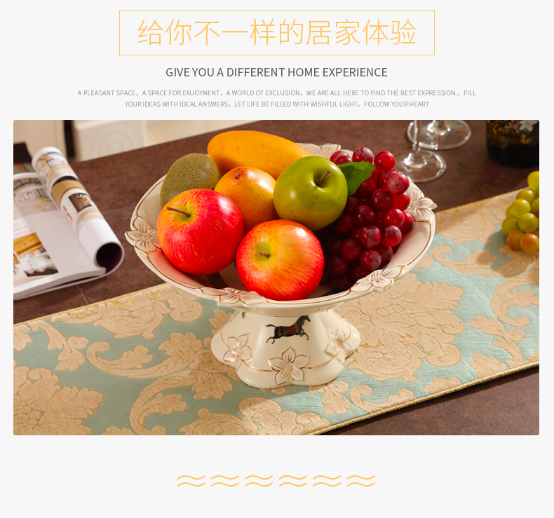 Ou compote suit sitting room key-2 luxury furnishing articles home American ceramic fruit bowl tea table creative home decorations