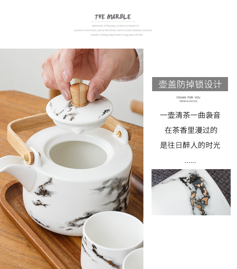 The Small Japanese ceramic tea set home sitting room is contracted teapot teacup travel a whole set of kung fu tea set