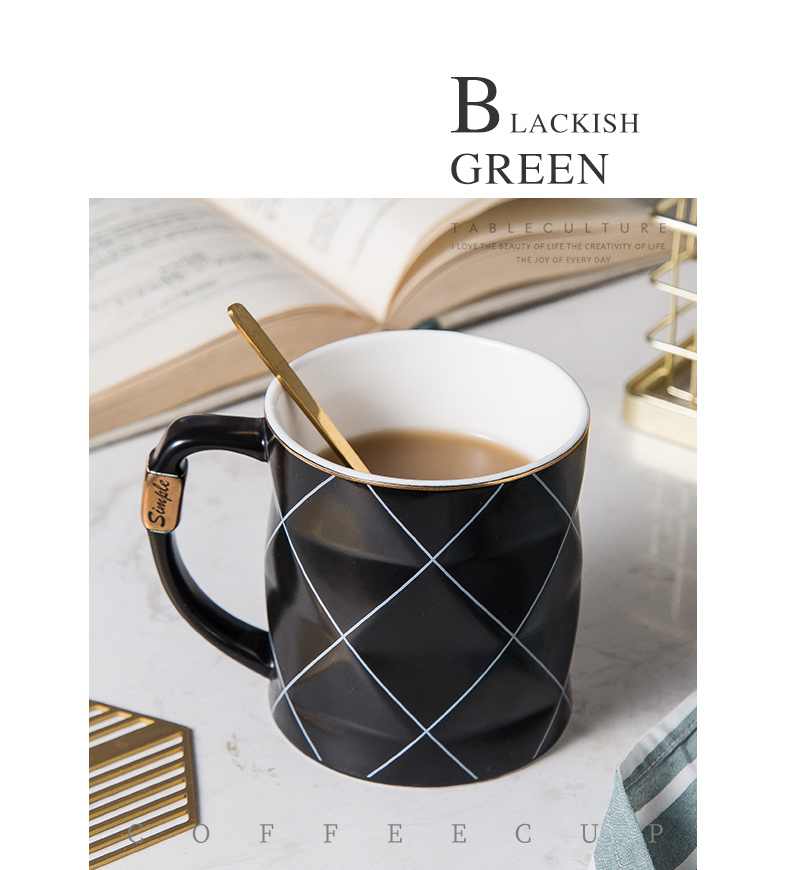 The code mark cup creative move trend of household ceramic cup lovers ultimately responds cup Nordic coffee cup set