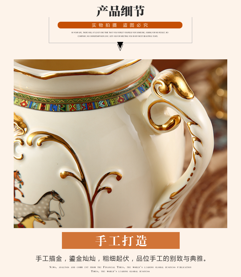 European ceramic vase furnishing articles sitting room TV GuiJiao household adornment what dried flower arranging flowers key-2 luxury American - style table