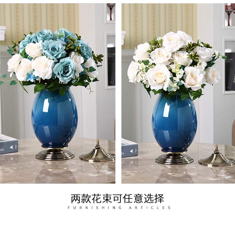 European - style key-2 luxury furnishing articles ceramic vase sitting room American home porch TV ark adornment table dry flower arranging flowers