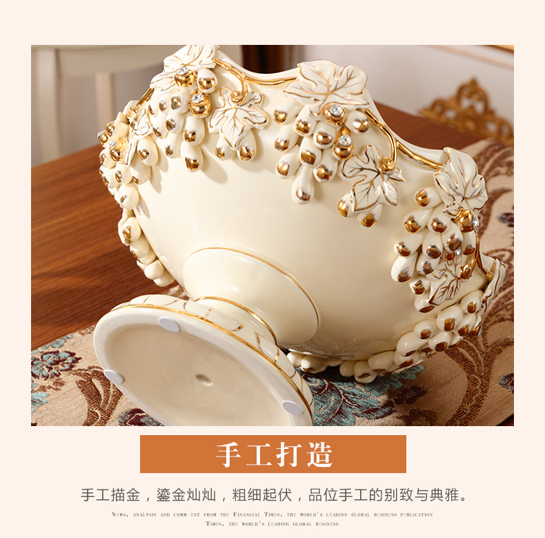 Gold key-2 luxury European - style compote creative modern ceramic fruit bowl sitting room home furnishing articles home decoration tea table