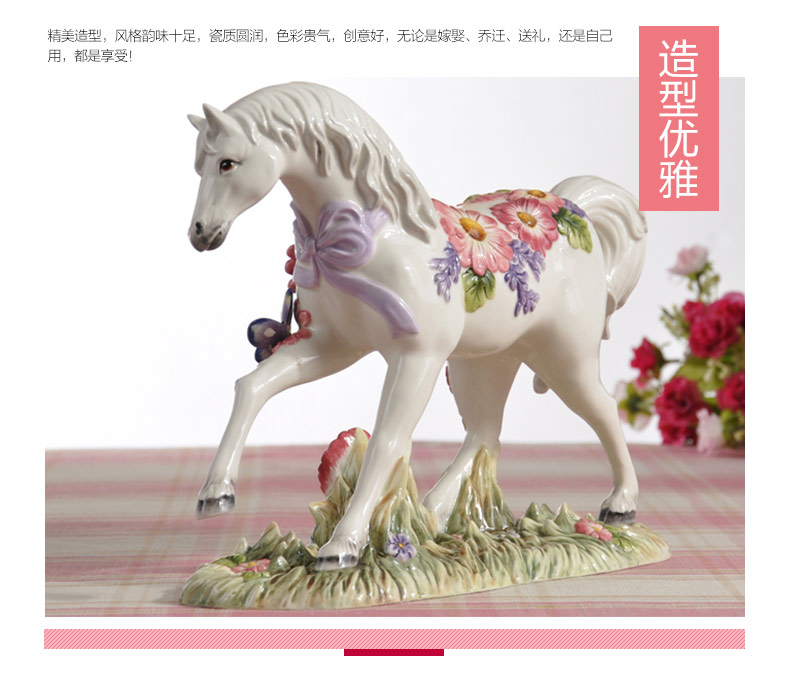 Purple ceramic horse furnishing articles creative European wine sitting room adornment I household indoor small ornament