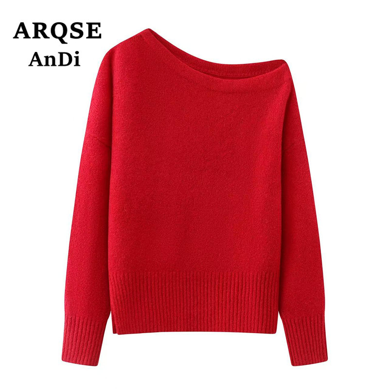 Ainuosi Andy Official Flagship Store 2025 Winter New One-Shoulder Knitted Sweater Asymmetrical Shoulder Sweater Top for Women 4162 Ainuosi Andy Official Flagship Store 2025 Winter New One-Shoulder Knitted Sweater Asymmetrical Shoulder Sweater Top for Women 4162