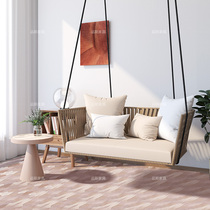 Outdoor swing balcony hanging chair courtyard outdoor swing net red indoor household single and double weaving rattan hanging basket hanging chair