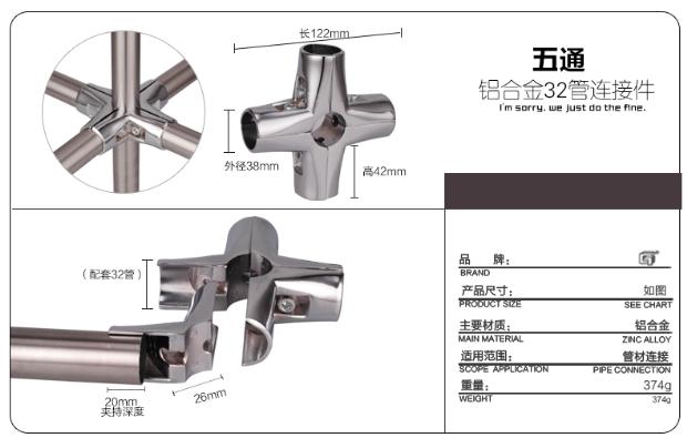 ốc vít hai đầu Đầu nối ống thép không gỉ 32 mm phụ kiện ống tròn đinh tán f22