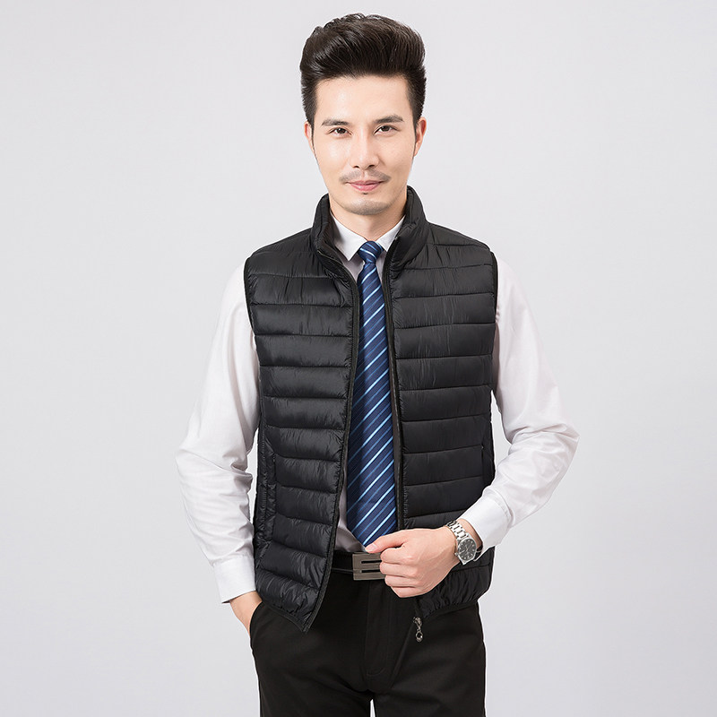 Waistcoat for men's autumn and winter light men's down cotton waistcoat for young men's vest Dad Warm Kan Shoulder Jacket