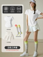 Белый комплект, белая мини-юбка для спортзала, 3 предмета