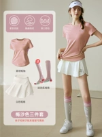 Песочный комплект, белая мини-юбка для спортзала, 3 предмета