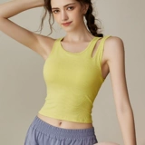 Одежда для йоги, майка топ, топ с чашечками, бретели, спортивный бюстгальтер для тренировок, бюстгалтер для спортзала