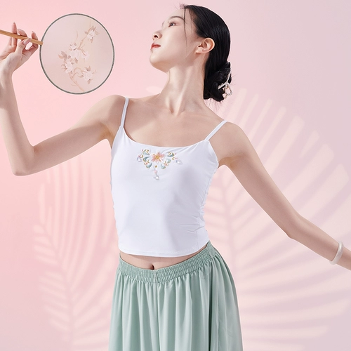 Классическая спортивная одежда, бюстгальтер-топ, китайская вышивка, жилет, эффект подтяжки, с вышивкой