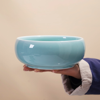 Special offer clearance creative celadon tea wash ceramic pen wash household ashtray large storage pot tea ceremony accessories defects