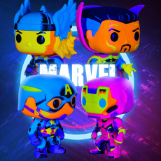 Игрушка-аниме funko钢铁侠漫威限量版手办美国队长钢铁侠雷神奇异博士荧光限定