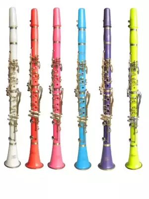 Color clarinet blue black tube white black tube blue yellow clarinet B- flat color black tube