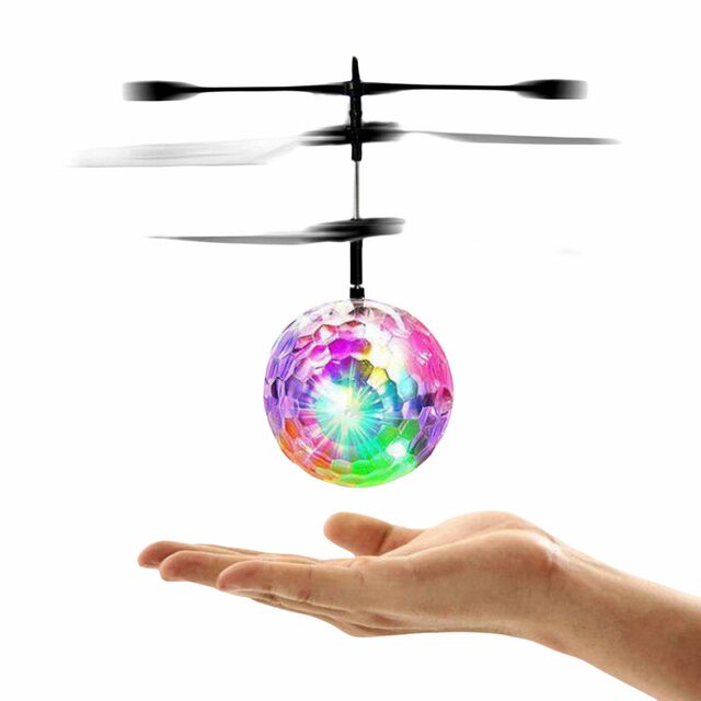 Rechargeable Luminous Flying Ball Crystal Induction Aircraft Suspended Gesture Remote Control Aircraft Night Market Children's Toy